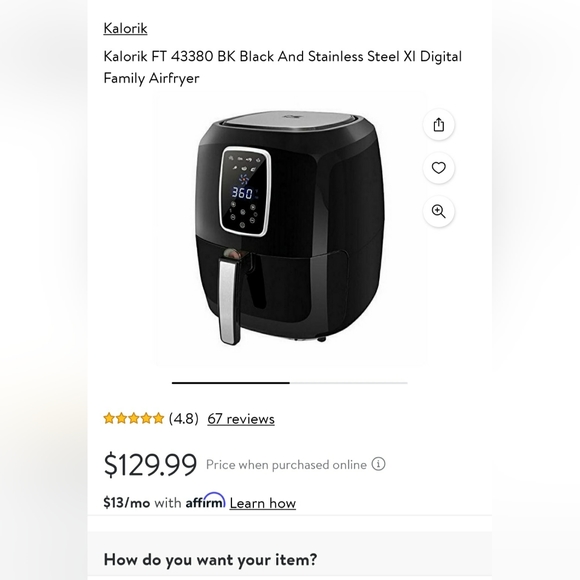 Kalorik xl digital airfryer ft 43380 black new - Picture 7 of 7